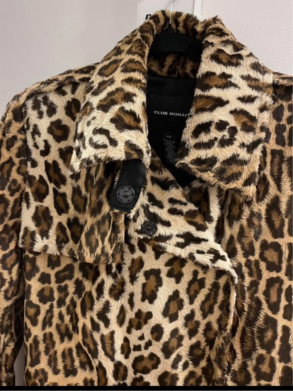 Club Monaco Animal Print Trench Coat Jacket - Picture 5 of 5